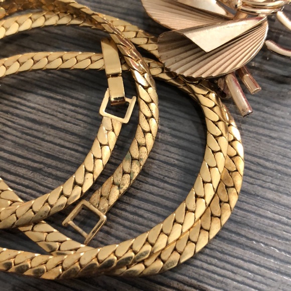 Vintage Gold Filled Pendant / Pin Modern Floral - Picture 4 of 15